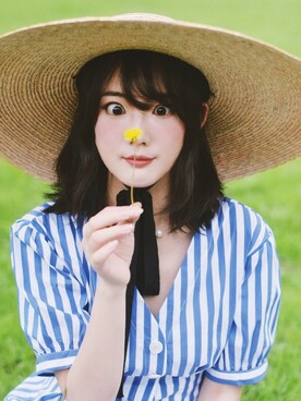 「通勤穿搭」｜「アイテム（ワンピース）」を使った、饼饼COUOKIEさん（レディース・163cm）の夏コーディネート