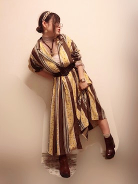 「rps（アールピーエス）のアイテム（シャツワンピース）」を使った、syk 【相互】さん（レディース・150cm）の秋コーディネート
