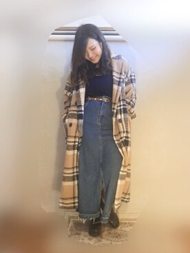 「rps（アールピーエス）のアイテム（デニムスカート）」を使った、syk 【相互】さん（レディース・150cm）の冬コーディネート