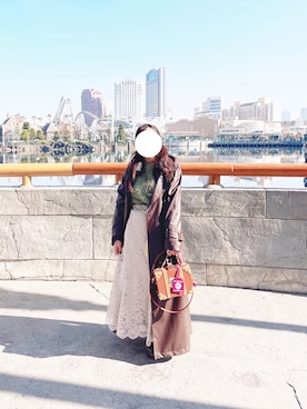 「フェイクレザー」｜「アイテム（トレンチコート）」を使った、syk 【相互】さん（レディース・150cm）の冬コーディネート