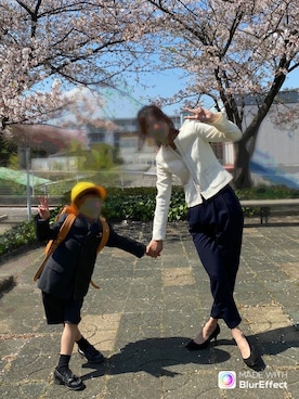 「COMME CA ISM（コムサイズム）のアイテム（セットアップ）」を使った、ぴーすけさん（レディース・166cm）の春コーディネート