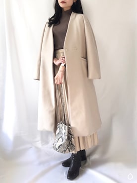 「ELENCARE DUE（エレンカーレデュエ）のアイテム（その他アウター）」を使った、まなのんさん（レディース・160cm）の冬コーディネート