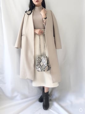 「ELENCARE DUE（エレンカーレデュエ）のアイテム（その他アウター）」を使った、まなのんさん（レディース・160cm）の冬コーディネート