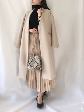「ELENCARE DUE（エレンカーレデュエ）のアイテム（その他アウター）」を使った、まなのんさん（レディース・160cm）の冬コーディネート