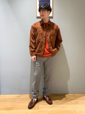 「green label relaxing（グリーンレーベルリラクシング）のアイテム（その他アウター）」を使った、SHIN FUJITAさん（メンズ・172cm）の秋コーディネート