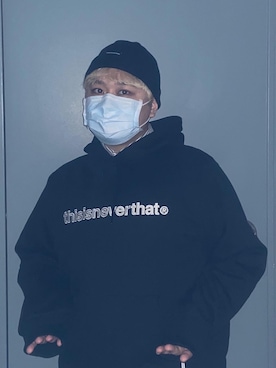 「thisisneverthat（ディスイズネバーザット）のアイテム（帽子）」を使った、yangkagiさん（レディース・163cm）の冬コーディネート