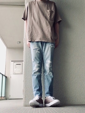 「嫁の服借りました」｜Takmiさん（メンズ・172cm）の夏コーディネート