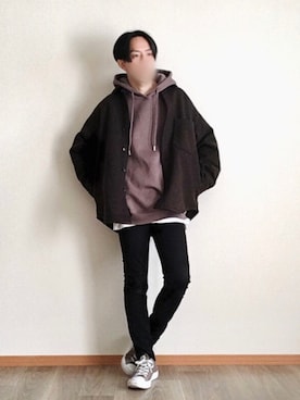 「DHOLIC（ディーホリック）のアイテム（トップス）」を使った、Takmiさん（メンズ・172cm）の冬コーディネート
