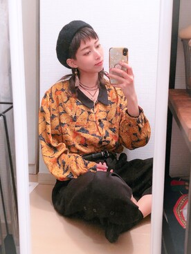 「AEON STYLE（イオンスタイル）のアイテム（ハンチング/ベレー帽）」を使った、服好き美容師たけやんです🏳️‍🌈さん（レディース・159cm）の春コーディネート