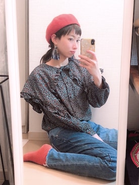 「AEON STYLE（イオンスタイル）のアイテム（ハンチング/ベレー帽）」を使った、服好き美容師たけやんです🏳️‍🌈さん（レディース・159cm）の春コーディネート