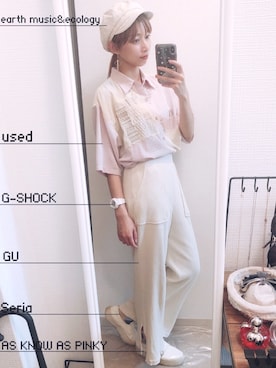 「スリット」｜「アイテム（キャスケット）」を使った、服好き美容師たけやんです🏳️‍🌈さん（レディース・159cm）の夏コーディネート
