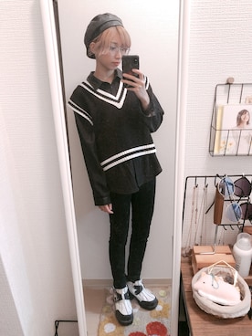「one way（ワンウェイ）のアイテム（帽子）」を使った、服好き美容師たけやんです🏳️‍🌈さん（レディース・159cm）の冬コーディネート