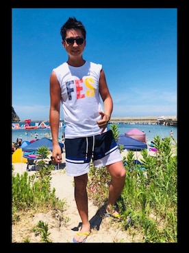 「IGNIO（イグニオ）のアイテム」を使った、0chさん（メンズ・167cm）の夏コーディネート