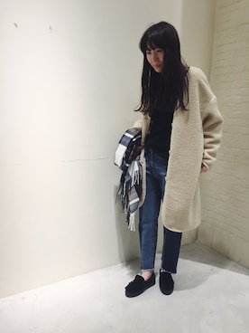 「ニコアンド」｜「アイテム（スリッポン）」を使った、yokoさん（レディース・161cm）の秋コーディネート
