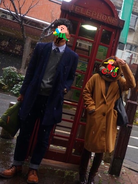 「no brand（ノーブランド）のアイテム（トレンチコート）」を使った、kodaiさん（メンズ・180cm）の冬コーディネート