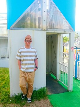 「アイテム（フレグランス、ゴールド系）」を使った、きんぐ　さん（メンズ・172cm）の春コーディネート