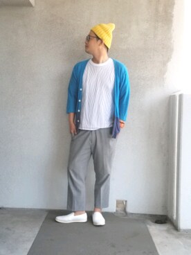 「tk.TAKEO KIKUCHI（ティーケータケオキクチ）のアイテム（帽子）」を使った、きんぐ　さん（メンズ・172cm）の夏コーディネート