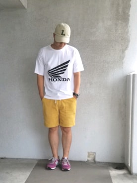 「LACOSTE（ラコステ）のLACOSTE/ラコステ/『L』logo 6panel twill cap/『L』ロゴ6パネルツイルキャップ（キャップ）」を使った、きんぐ　さん（メンズ・172cm）の秋コーディネート