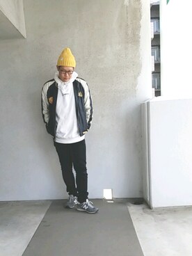 「BEAMS（ビームス）のアイテム（スカジャン）」を使った、きんぐ　さん（メンズ・172cm）の冬コーディネート