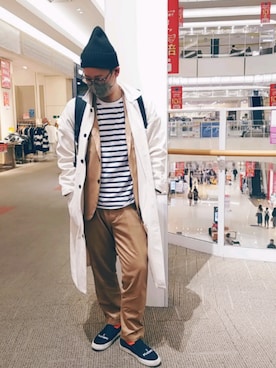 「THE NORTH FACE（ザノースフェイス）の＜THE NORTH FACE＞CAPPUCHO LID/ニットビーニー（ニットキャップ/ビーニー）」を使った、きんぐ　さん（メンズ・172cm）の春コーディネート