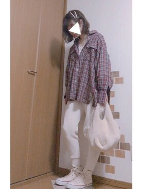 「アイテム（その他ヘアアクセサリー、ホワイト系）」を使った、guucoroさん（レディース・160cm）の春コーディネート