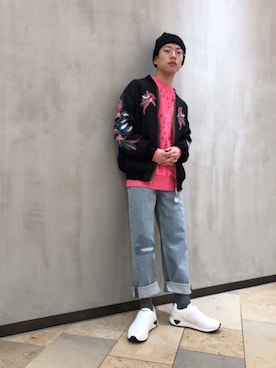 「DIESEL（ディーゼル）のアイテム（ブルゾン）」を使った、TOMさん（メンズ・170cm）の冬コーディネート