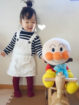 「1歳6ヶ月」｜「アイテム（オールインワン・サロペット）」を使った、かえでさん（キッズ・80cm）の冬コーディネート