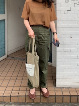 「CLANE（クラネ）のアイテム（カーゴパンツ）」を使った、misatoさん（レディース・151cm）の夏コーディネート