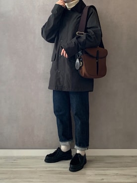 「ハンティングジャケット」｜「アイテム（その他シューズ）」を使った、misatoさん（レディース・152cm）の冬コーディネート