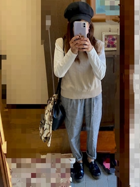「chocomee（チョコミー）のアイテム（キャスケット）」を使った、rin69miniさん（レディース・147cm）の秋コーディネート