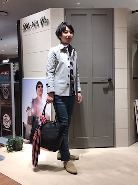 「HIGH STREET（ハイストリート）のアイテム」を使った、Morishigeさん（メンズ・177cm）の春コーディネート