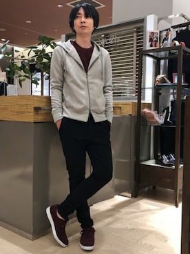 「SOLIDO（ソリード）のアイテム（パンツ）」を使った、Morishigeさん（メンズ・177cm）の秋コーディネート