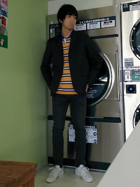 「A.P.C.（アーペーセー）のアイテム（テーラードジャケット）」を使った、みかけだおしさん（メンズ・180cm）の春コーディネート