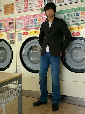 「A.P.C.（アーペーセー）のアイテム（テーラードジャケット）」を使った、みかけだおしさん（メンズ・180cm）の春コーディネート