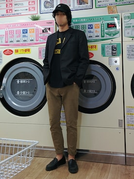 「A.P.C.（アーペーセー）のアイテム（テーラードジャケット）」を使った、みかけだおしさん（メンズ・180cm）の春コーディネート