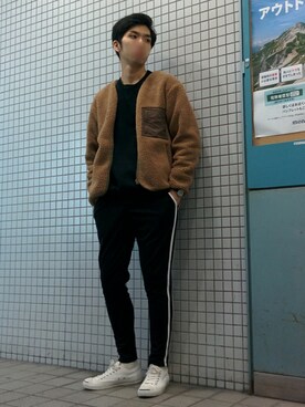 「Confirm（コンファーム）のアイテム（ノーカラージャケット）」を使った、みかけだおしさん（メンズ・180cm）の秋コーディネート
