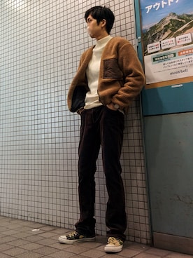 「Confirm（コンファーム）のアイテム（ノーカラージャケット）」を使った、みかけだおしさん（メンズ・180cm）の秋コーディネート