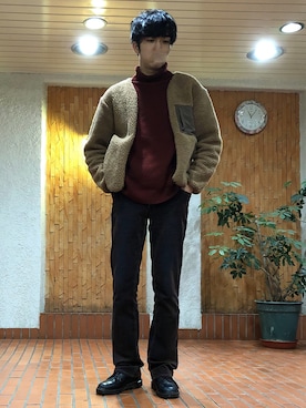 「Confirm（コンファーム）のアイテム（ノーカラージャケット）」を使った、みかけだおしさん（メンズ・180cm）の春コーディネート