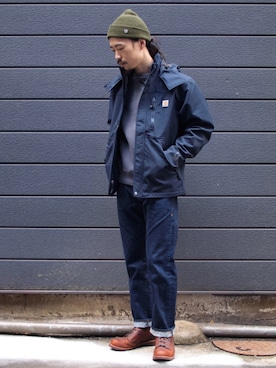 「Carhartt（カーハート）のアイテム（ナイロンジャケット）」を使った、Yasuhiro  Tsukamotoさん（メンズ・170cm）の冬コーディネート