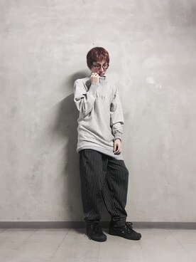 「PARADOX（パラドックス）のアイテム（スウェット）」を使った、H>FRACTAL_Gentaさん（メンズ・175cm）の秋コーディネート