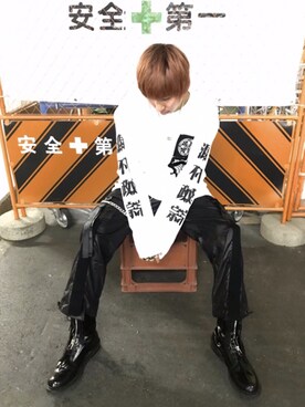 「PARADOX（パラドックス）のアイテム（パンツ）」を使った、H>FRACTAL_Gentaさん（メンズ・175cm）の春コーディネート