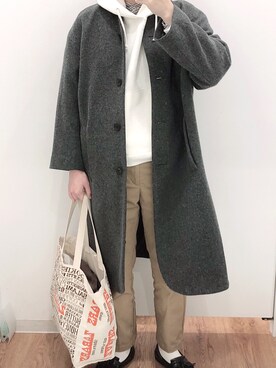 「yuni（ユニ　）のアイテム（その他アウター）」を使った、c.c.nanaさん（レディース・161cm）の秋コーディネート