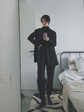 「盐系风格」｜「アイテム（ブーツ）」を使った、stanluさん（レディース・178cm）の秋コーディネート
