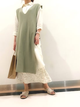 「ローリーズファーム(LOWRYS FARM)」｜「アイテム（シャツワンピース）」を使った、tomonaさん（レディース・162cm）の夏コーディネート