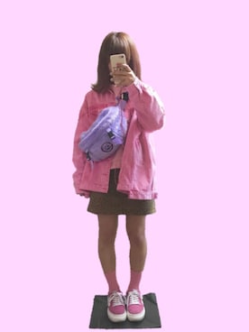 「Candy Stripper」｜「アイテム（デニムジャケット）」を使った、ちゃんさん（レディース・157cm）の秋コーディネート