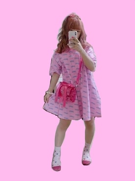 「Candy Stripper」｜「アイテム（シャツワンピース）」を使った、ちゃんさん（レディース・157cm）の春コーディネート