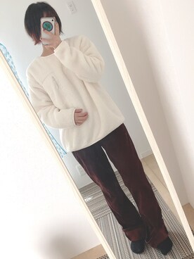 「ボアトレーナー」｜na-chiさん（レディース・162cm）の秋コーディネート