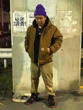 「Carhartt WIP（カーハートダブリューアイピー）のアイテム（ブルゾン）」を使った、Yu Nishigakiさん（メンズ・170cm）の秋コーディネート