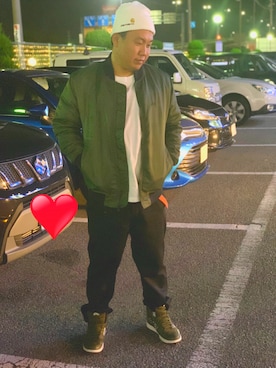 「Carhartt WIP（カーハートダブリューアイピー）のアイテム（ニットキャップ/ビーニー）」を使った、Yu Nishigakiさん（メンズ・170cm）の秋コーディネート