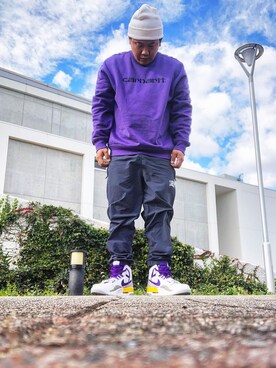 「Carhartt WIP（カーハートダブリューアイピー）のアイテム（スウェット）」を使った、Yu Nishigakiさん（メンズ・170cm）の冬コーディネート